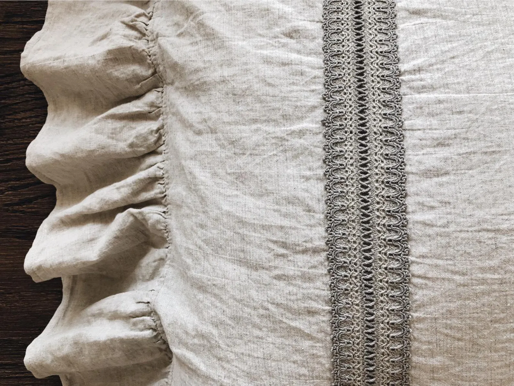 Ruffle Linen Pillowcase, Stonewashed Linen, All Sizes, Custom Available