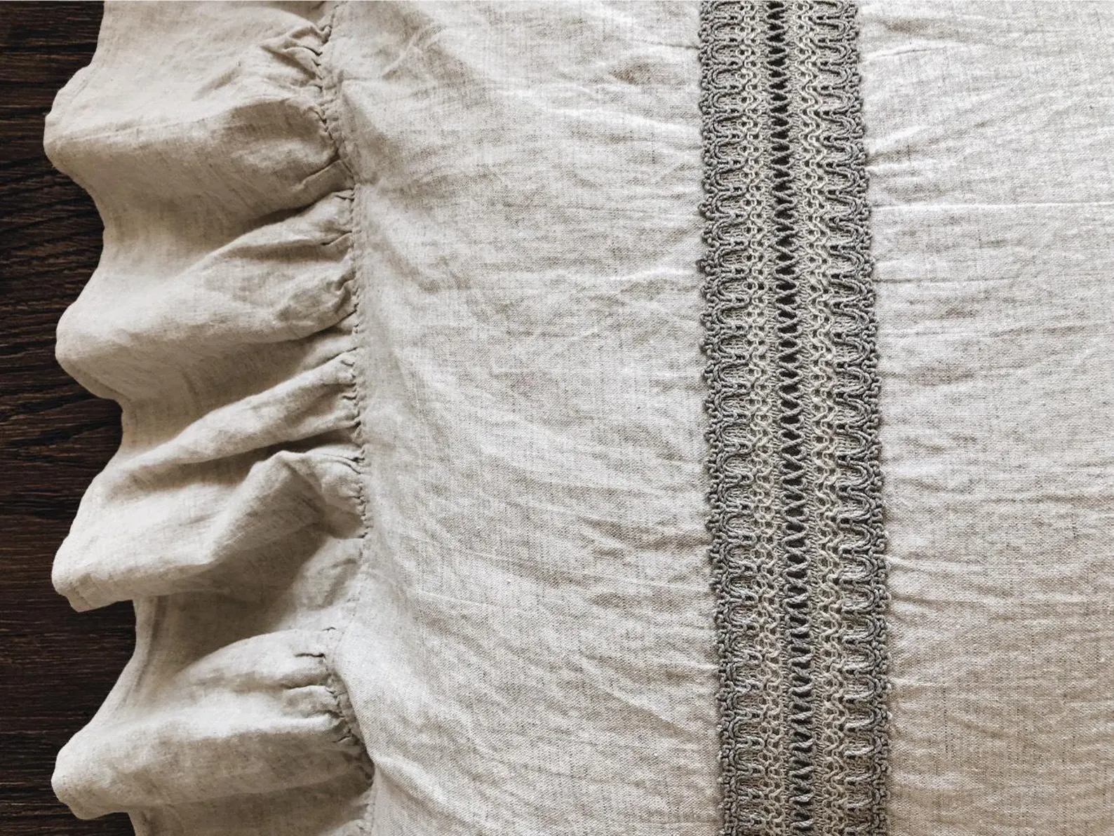 Ruffle Linen Pillowcase, Stonewashed Linen, All Sizes, Custom Available