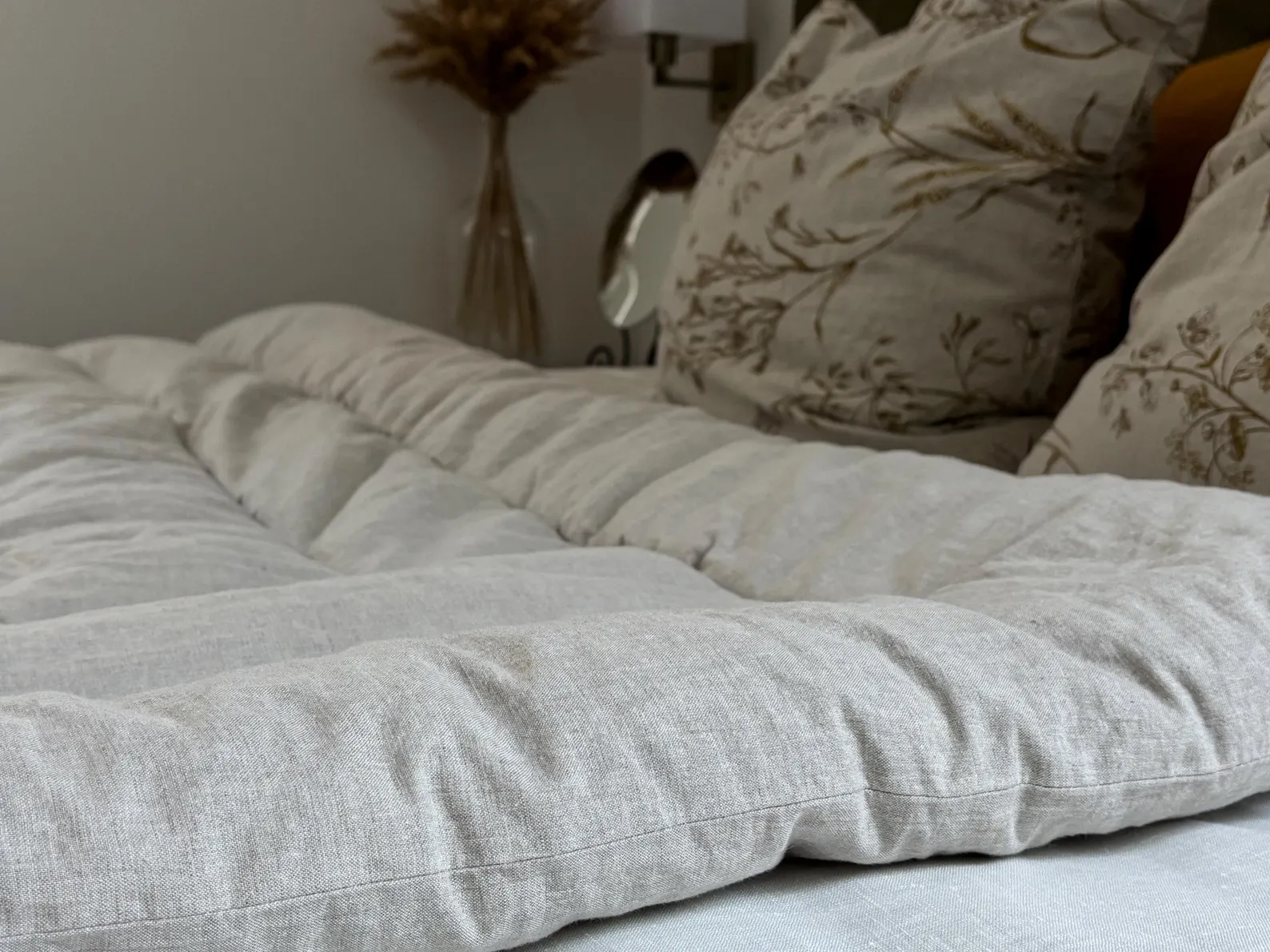 100% Linen Bed Blanket: Stonewashed Flax Coverlet, All Sizes