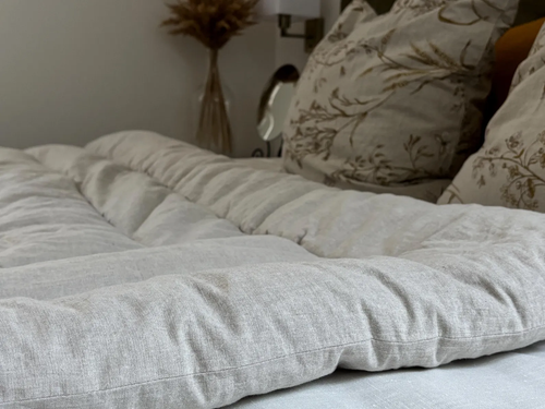 100% Linen Bed Blanket: Stonewashed Flax Coverlet, All Sizes